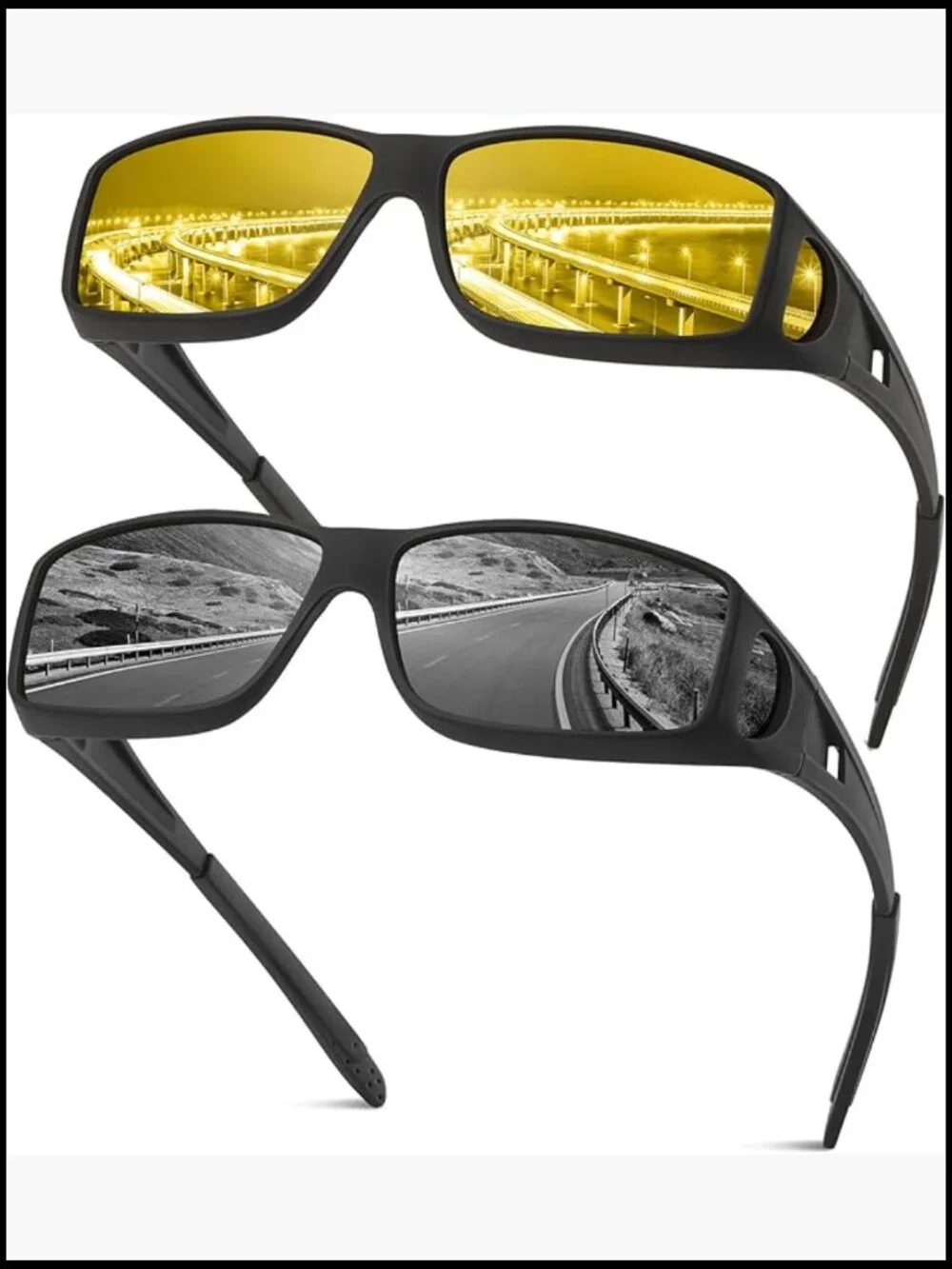 Night Driving Glasses Fit Over Glasses Polarized HD Lens TR90 Frame